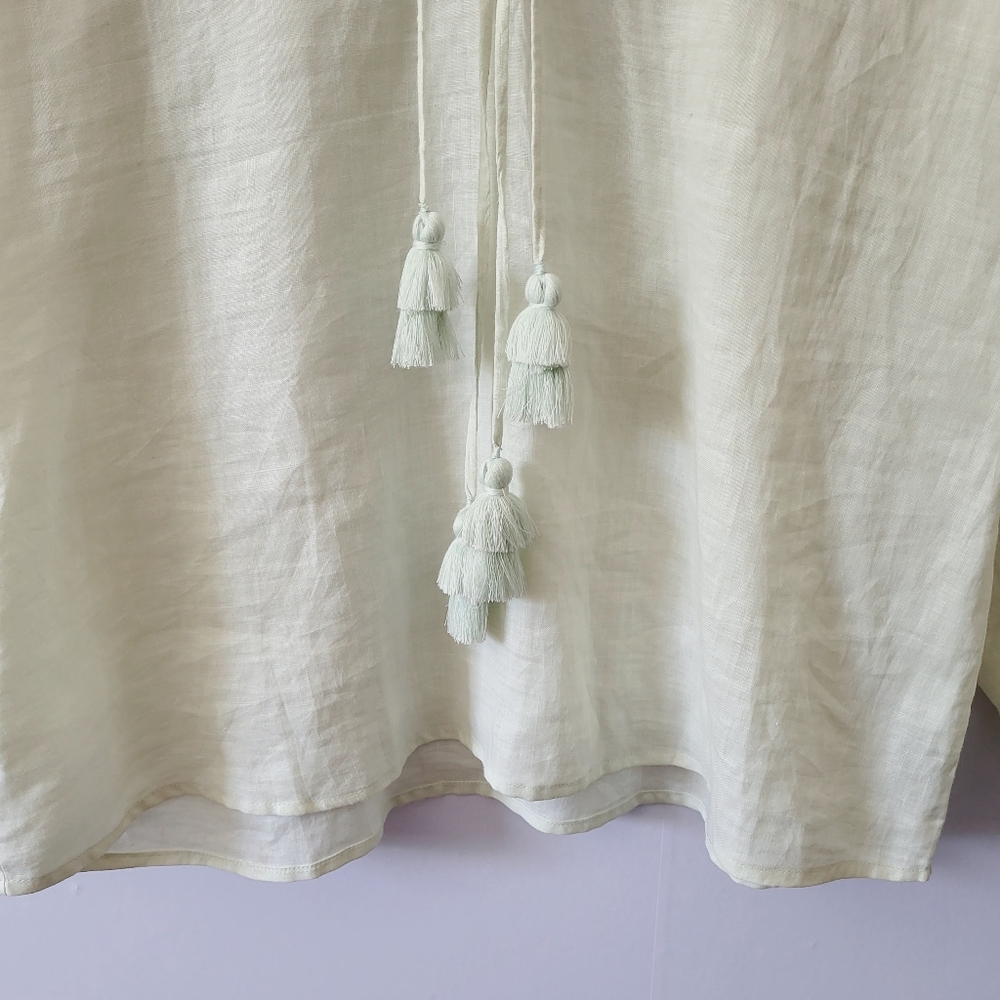 Karina Grimaldi Long Sleeve Floral Embroidered Top Small - Picture 3 of 7